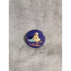 VTG Aladdin Original Movie Carpet Ride Blue Button Pin Pinback Walt Disney‎
